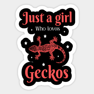 Just a girl who loves geckos, Cute Gecko lover Sticker